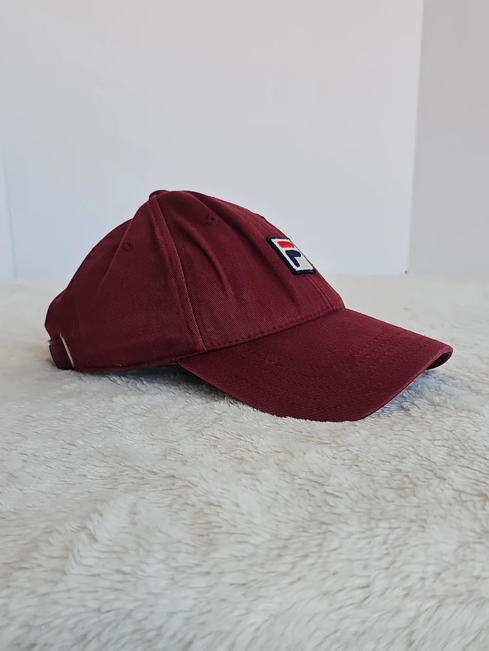 FILA Burgundy Red Logo Baseball Cap Hat One Size Adjustable